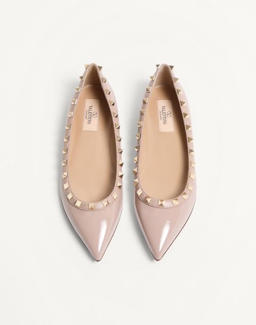 Valentino Garavani - Patent Rockstud Ballet Flat - Poudre - Woman - Ballerinas
